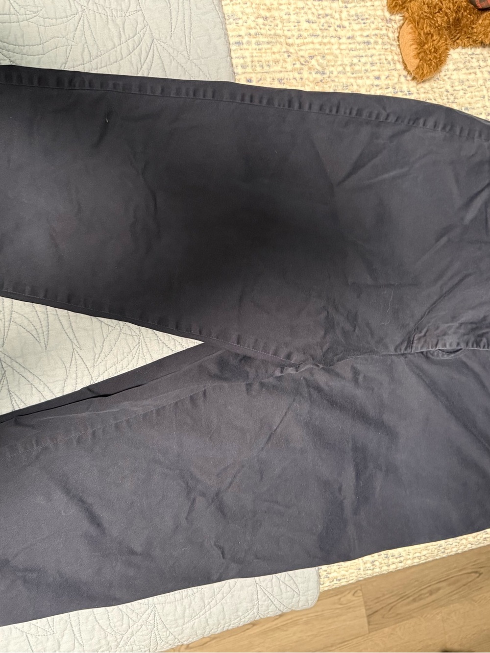 Lane Bryant Navy Button-Front Cotton Blend Pants